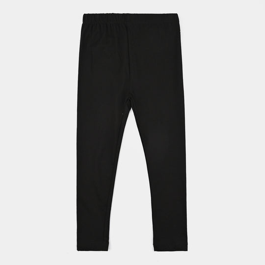 Girls Jersey/Terry Tights-BLACK