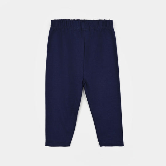 Infant Girls Jersey/Terry Tights Navy-NAVY
