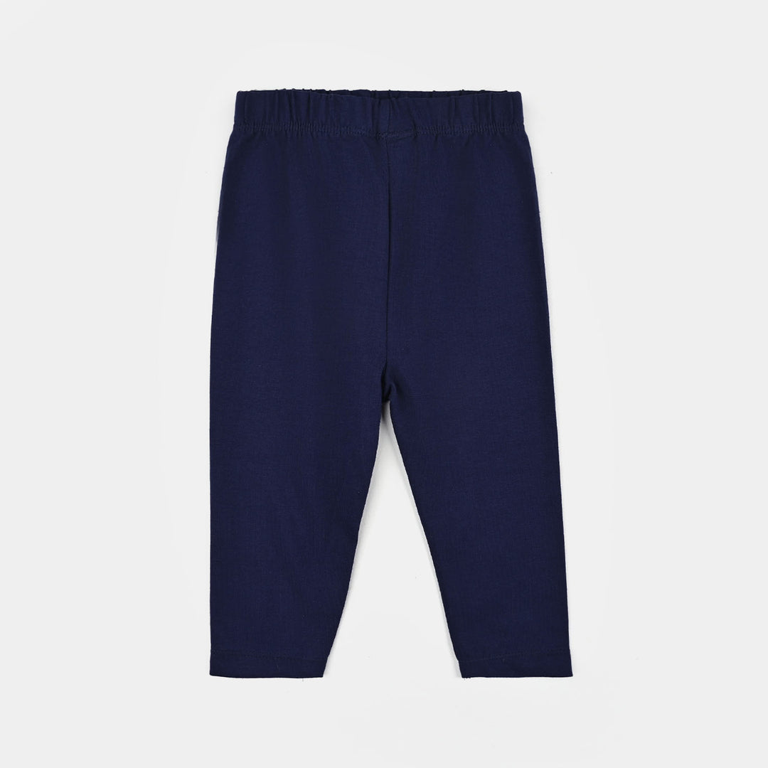 Infant Girls Jersey/Terry Tights Navy-NAVY