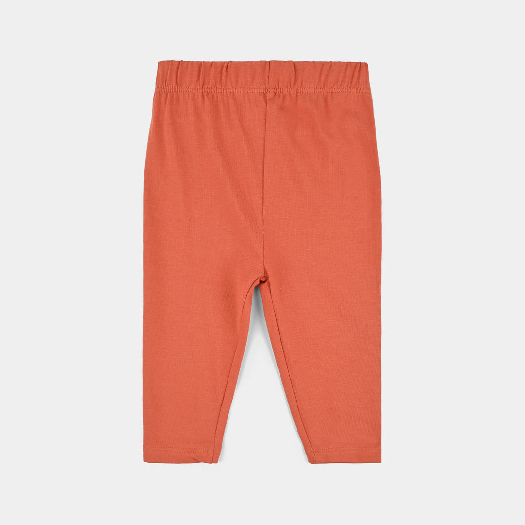 Infant Girls Jersey/Terry Tights Orange-Burn.Orange