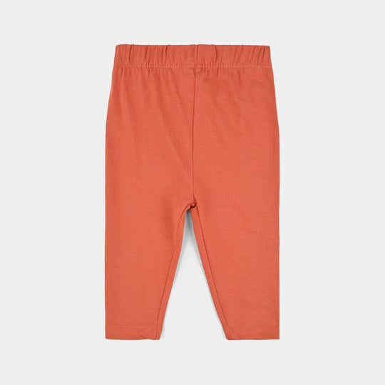 Infant Girls Jersey/Terry Tights Orange-Burn.Orange