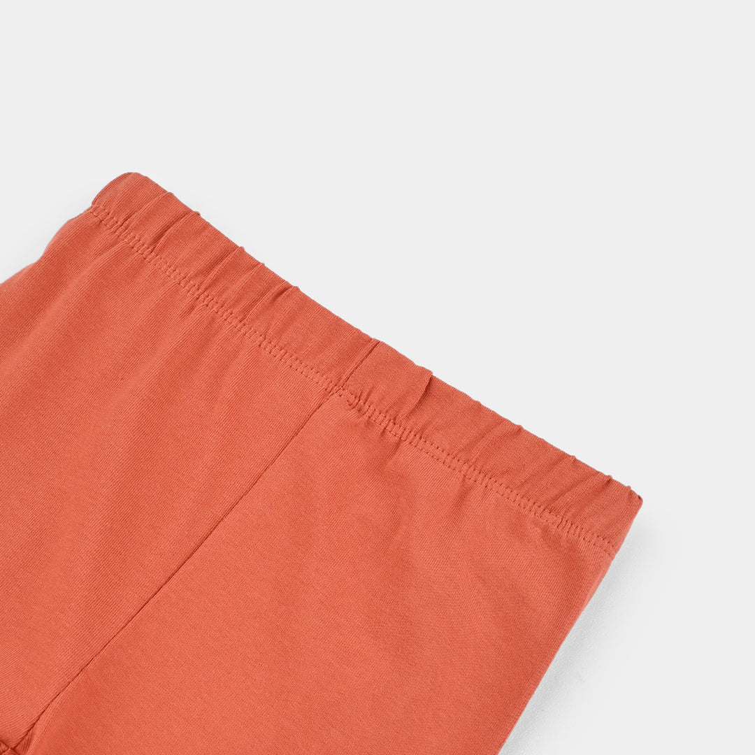 Infant Girls Jersey/Terry Tights Orange-Burn.Orange