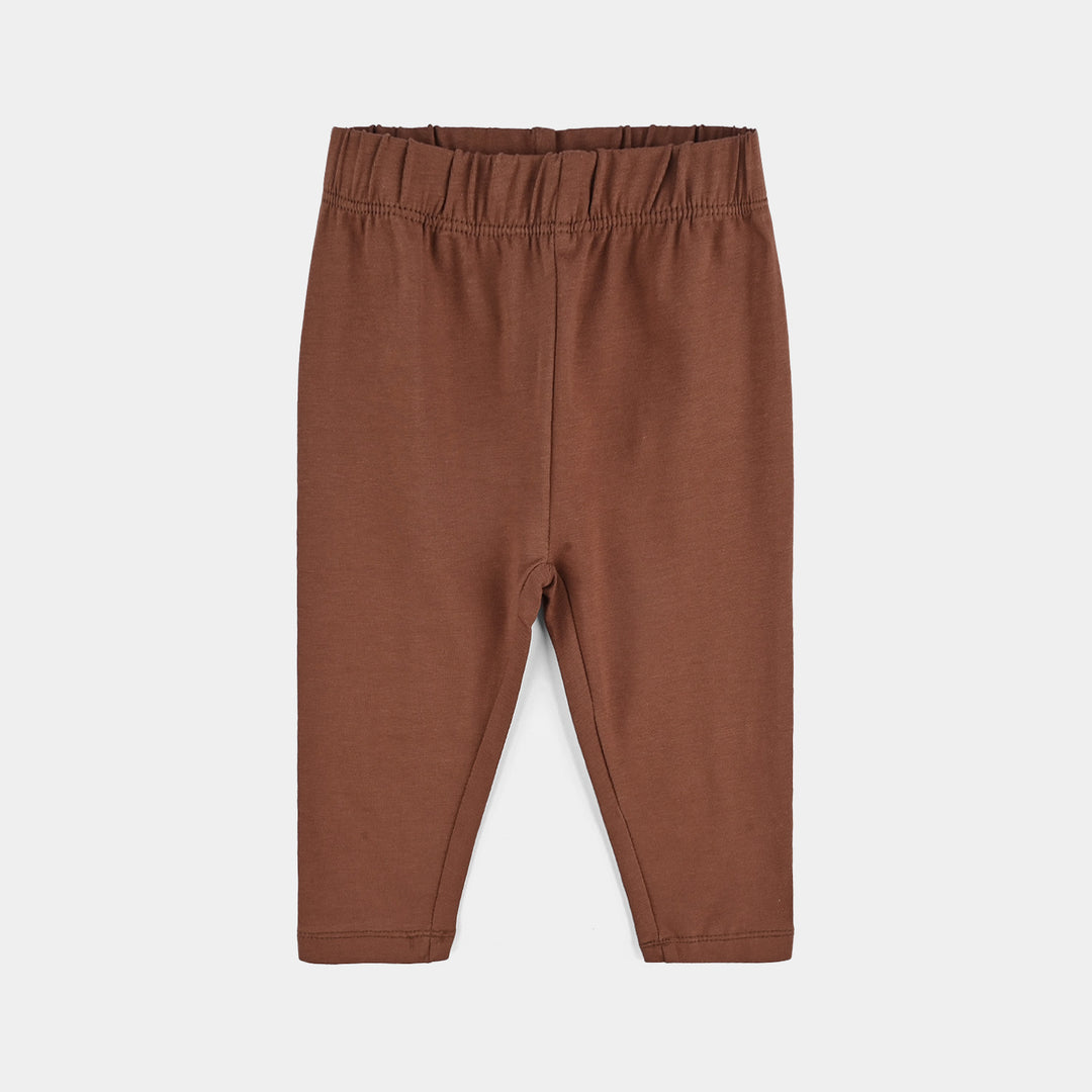 Infant Girls Jersey/Terry Tights Brown