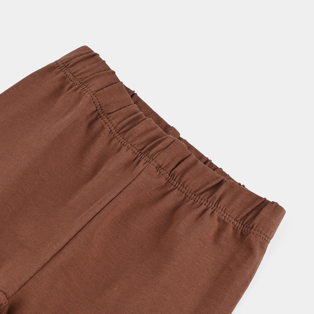 Infant Girls Jersey/Terry Tights Brown