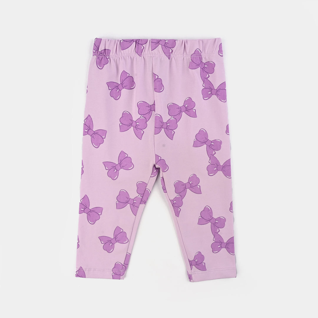 Infant Girls Jersey/Terry Printed Tights BOW