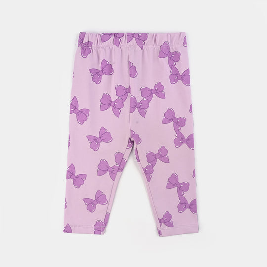 Infant Girls Jersey/Terry Printed Tights BOW