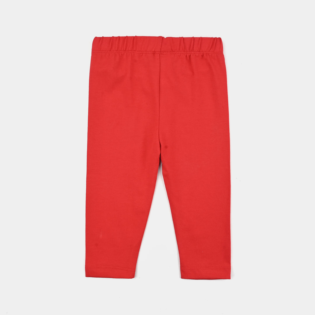 Infant Girls Jersey/Terry Printed Tights STARS-Chine .Red