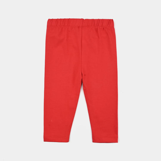 Infant Girls Jersey/Terry Printed Tights STARS-Chine .Red