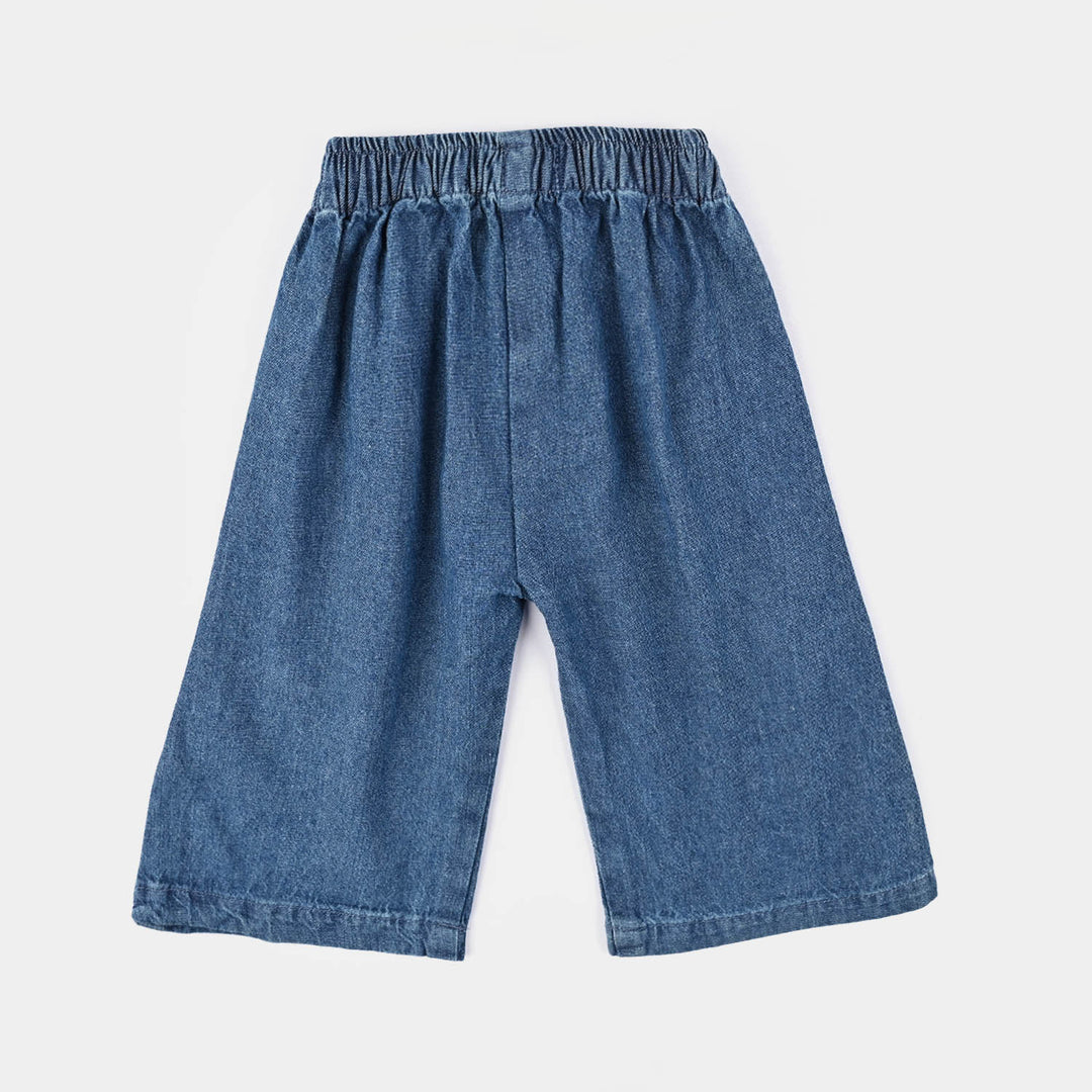 Infant Girls Tensile Denim (Light Denim) Suit-Flower Edit - Blue