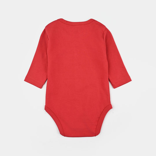 Infant Boys Cotton Interlock Basic Romper Character-Red