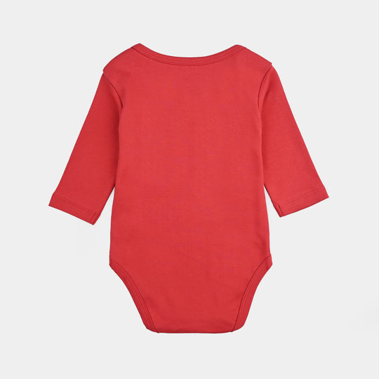 Infant Unisex Cotton Interlock Romper DADDY IS MY HERO-Red
