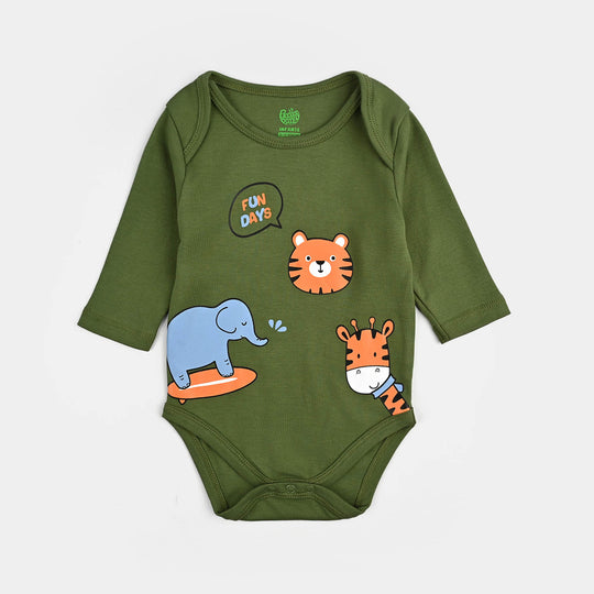 Infant Boys Cotton Interlock Basic Romper Fun Days
