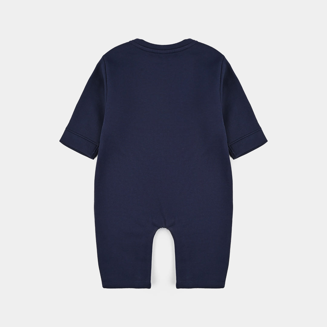 Infant Boys Fleece Romper FOREST FRIENDS-NAVY