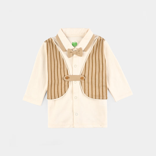 Infant Boys Cotton Interlock Suit BROWN CHIC SUIT