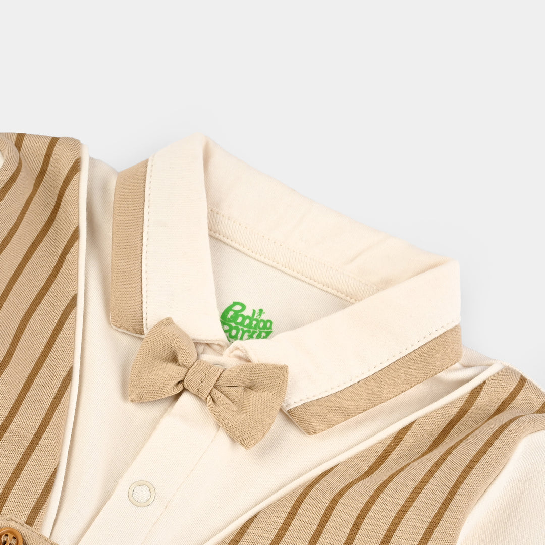 Infant Boys Cotton Interlock Suit BROWN CHIC SUIT