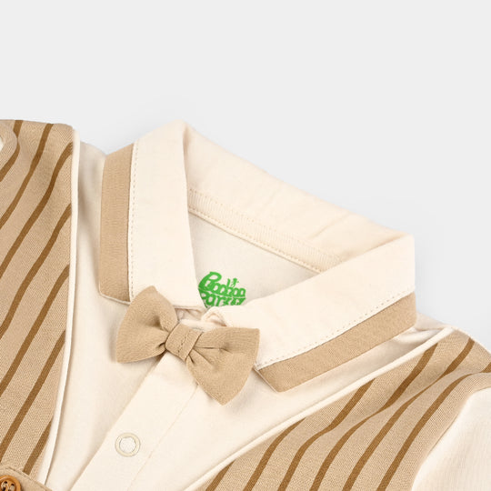 Infant Boys Cotton Interlock Suit BROWN CHIC SUIT