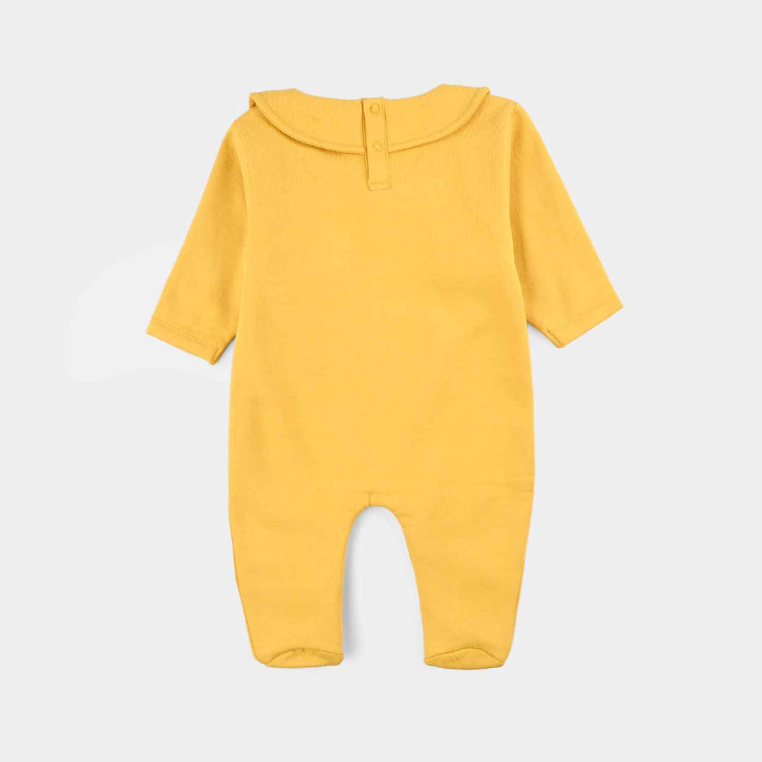 Infant Girls Fleece Romper LITTLE BUNNY-Yellow