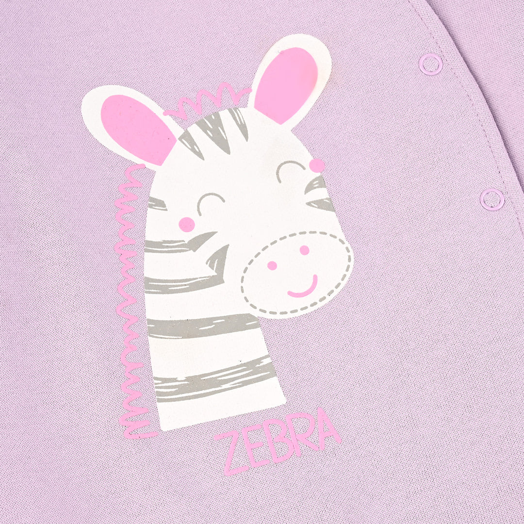 Infant Girl Fleece Romper ZEBRA