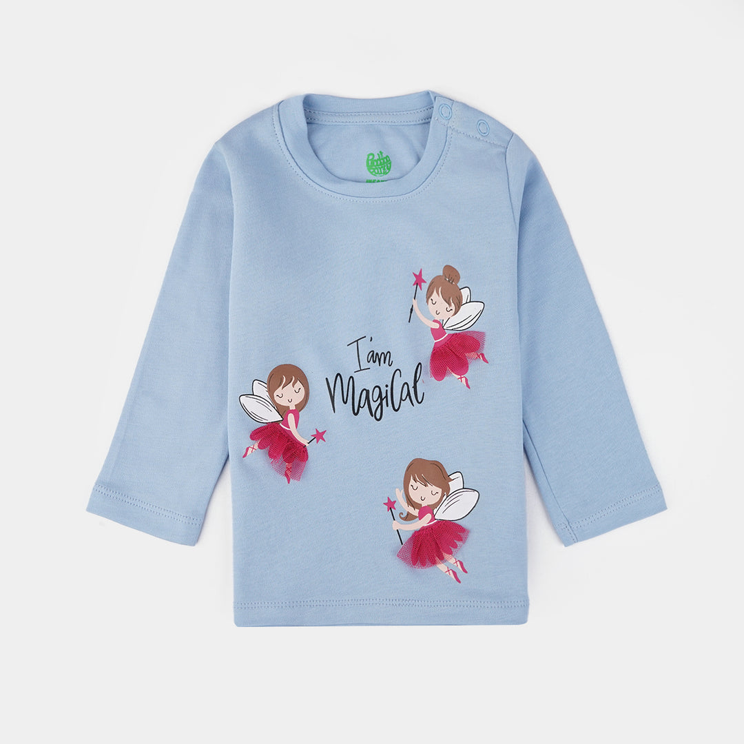 Infant Girls Cotton Interlock Suit LITTLE FAIRY-Powder Blue