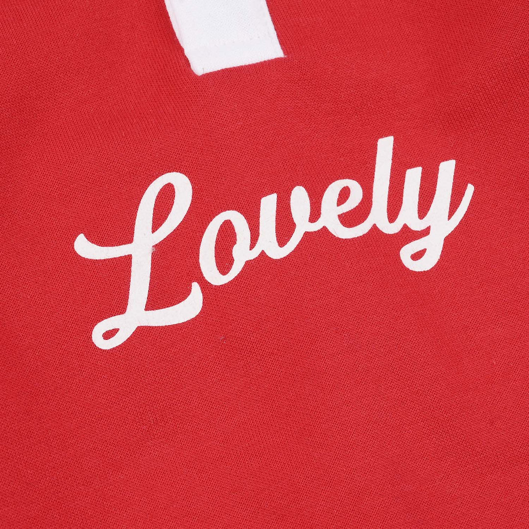 Infant Girl Fleece Romper - Red