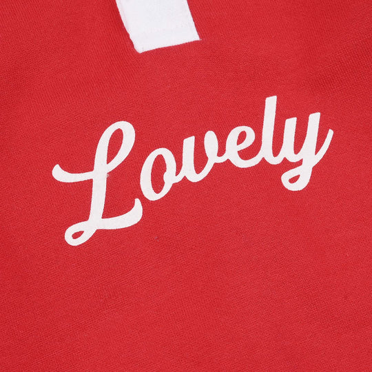 Infant Girl Fleece Romper - Red