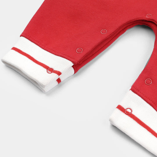 Infant Girl Fleece Romper CLASSIC-Salsa