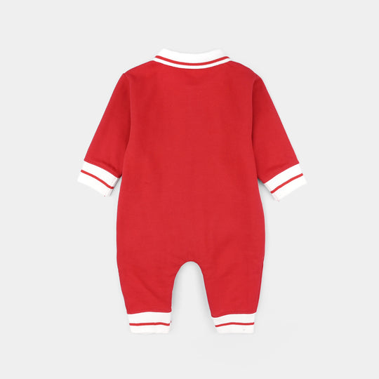 Infant Girl Fleece Romper - Red