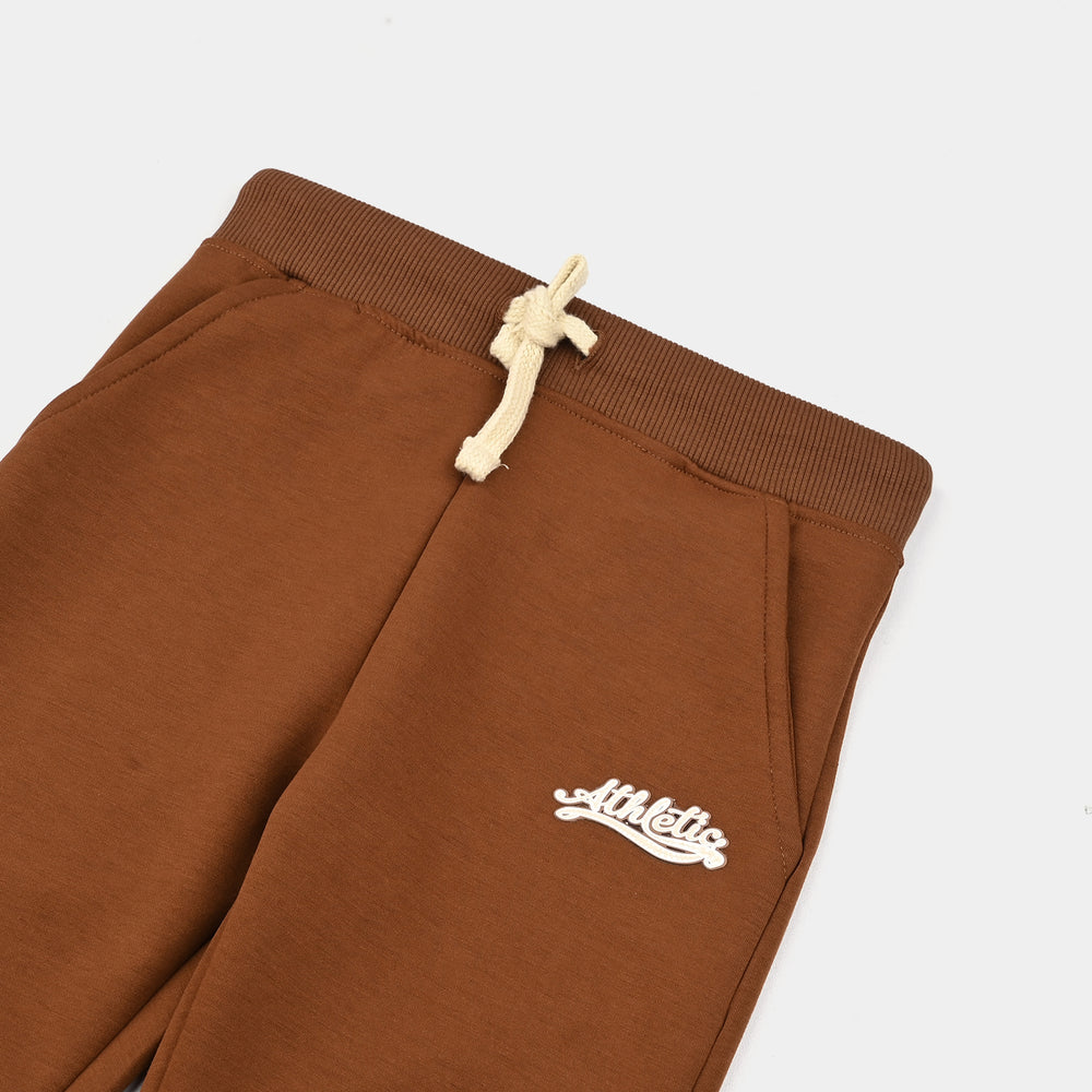 Boys Microfiber Interlock Pajama ATHLETIC-BROWN