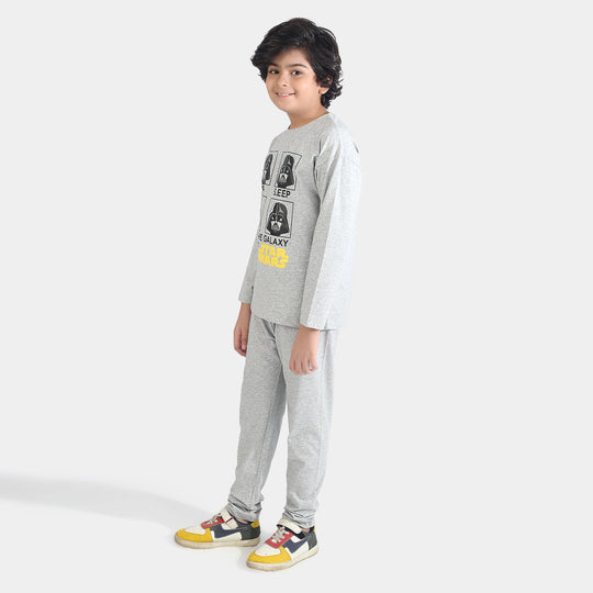 Boys Poly Cotton Jersey Night Wear - GREY