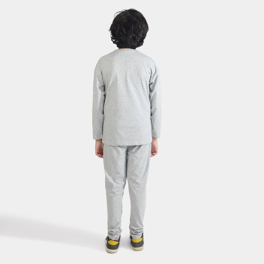 Boys Poly Cotton Jersey Night Wear - GREY