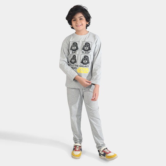 Boys Poly Cotton Jersey Night Wear - GREY