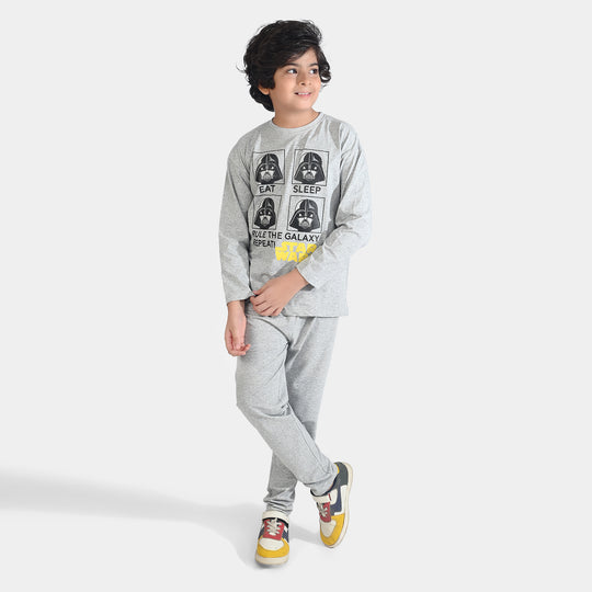 Boys Poly Cotton Jersey Night Wear - GREY