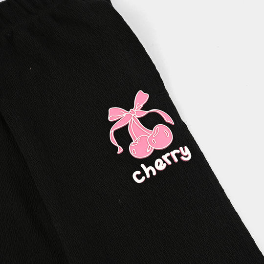 Girls Jacquard Pajama CHERRY-BLACK