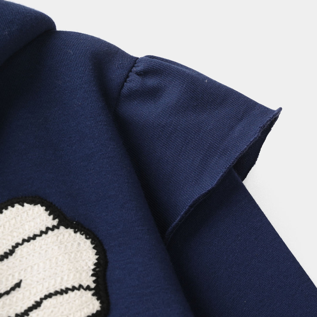 Girls Fleece Jacket (Bow) - Navy