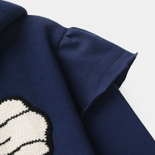 Girls Fleece Jacket (Bow) - Navy