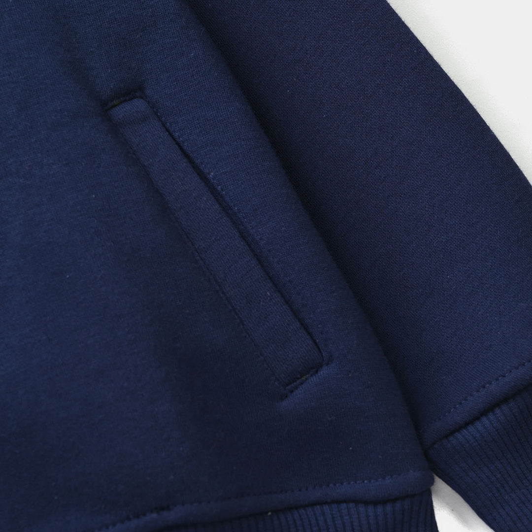 Girls Fleece Jacket (Bow) - Navy