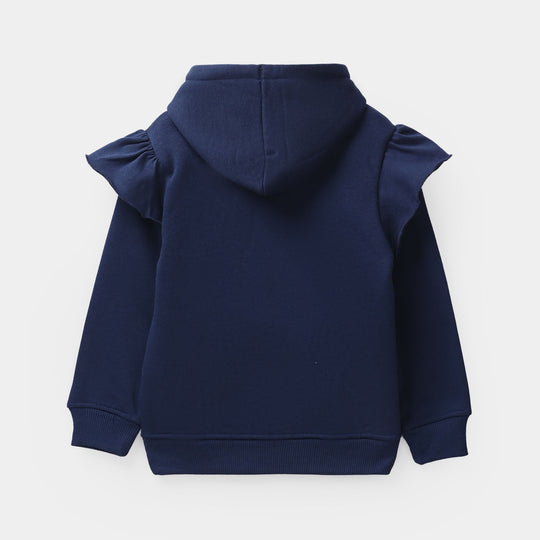 Girls Fleece Jacket (Bow) - Navy
