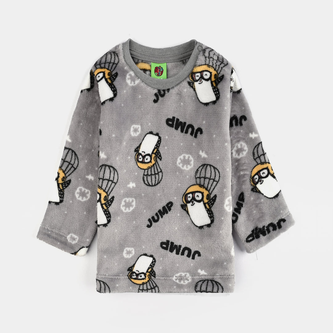 Infant Boys Sherpa Suit PENGUIN-GREY