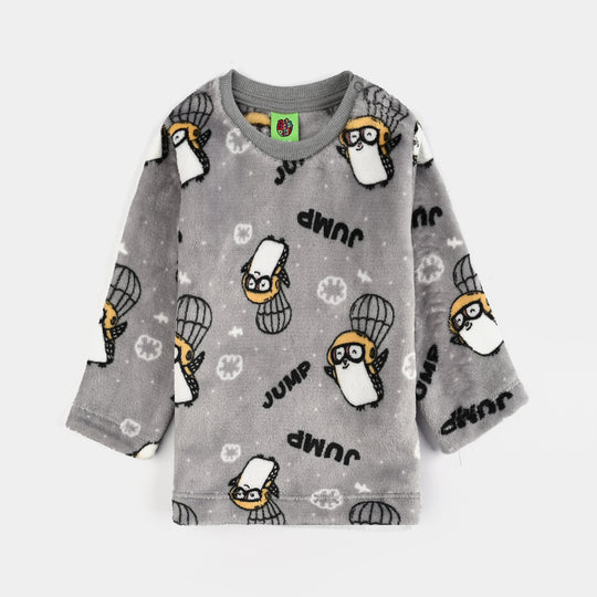 Infant Boys Sherpa Suit PENGUIN-GREY