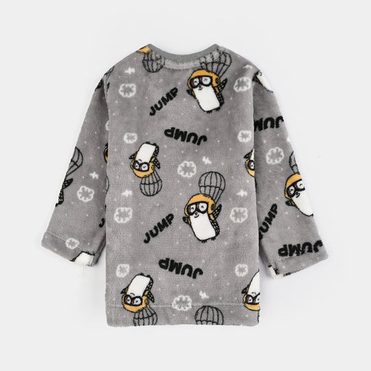 Infant Boys Sherpa Suit PENGUIN-GREY