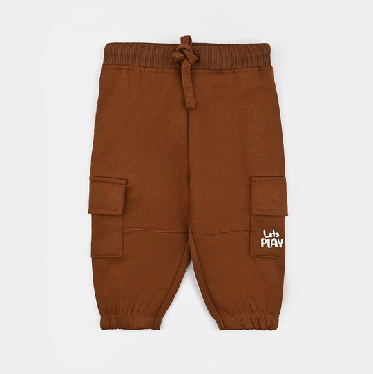 Infant Boys Microfiber Interlock Pajama LETS PLAY-BROWN