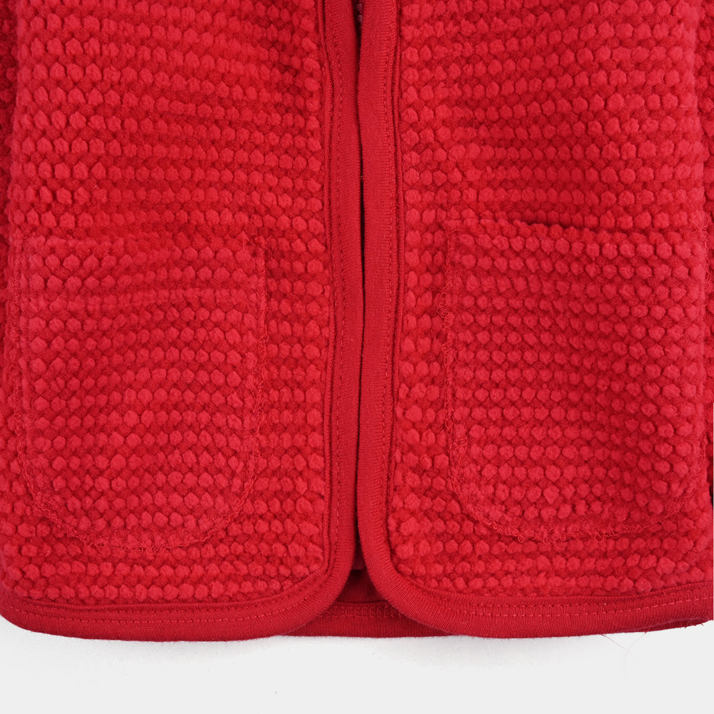 Infant Girls Sherpa Jacket RED EARS-Red