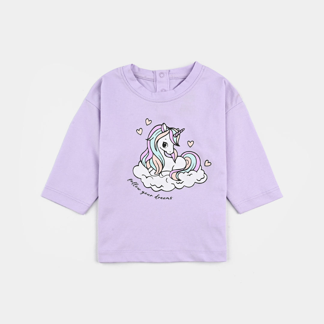 Infant Girls Poly Cotton Jersey N-Suit FOLLOW YOUR DREAMS - Purple