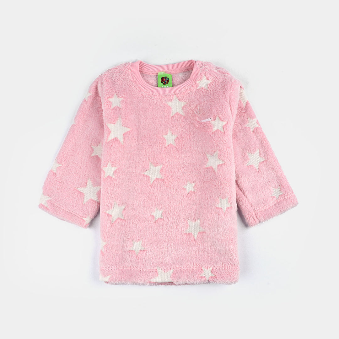 Infant Girls Sherpa Suit COZY STARS-PINK