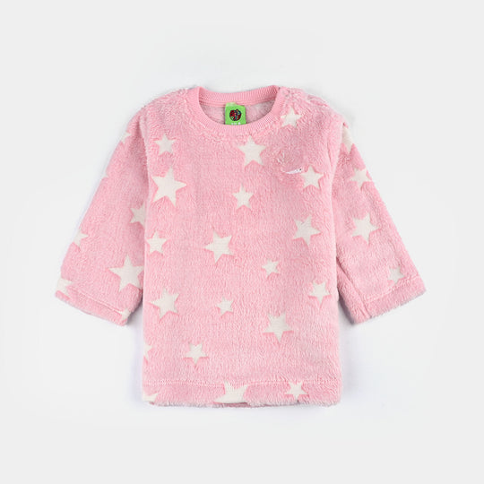 Infant Girls Sherpa Suit COZY STARS-PINK
