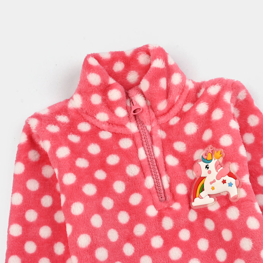 Infant Girls Sherpa Suit - Pink