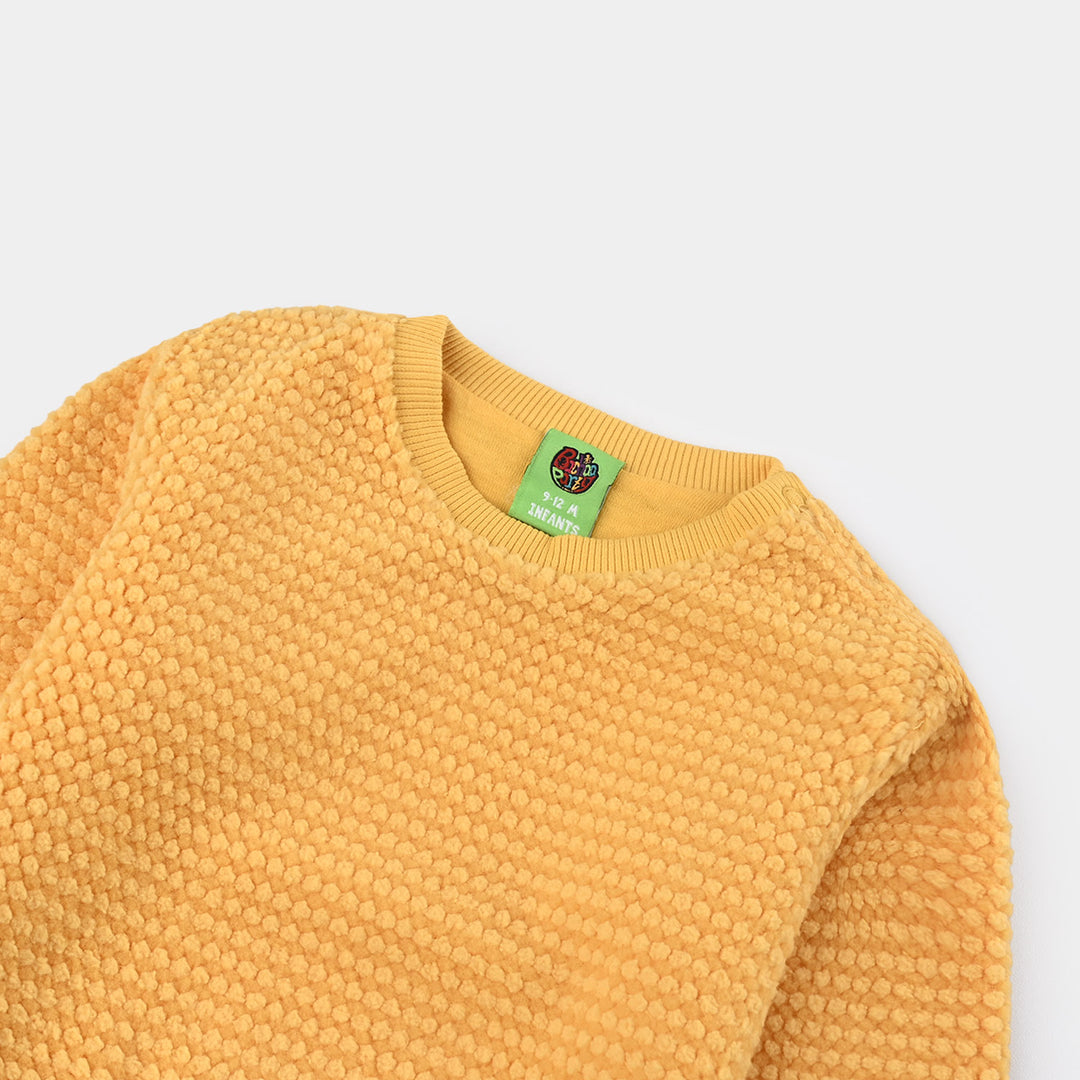Infants Girls Sherpa Sweatshirt YELLOW TEXTURE