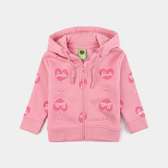 Infant Girls Fleece Jacket-Candy Pink