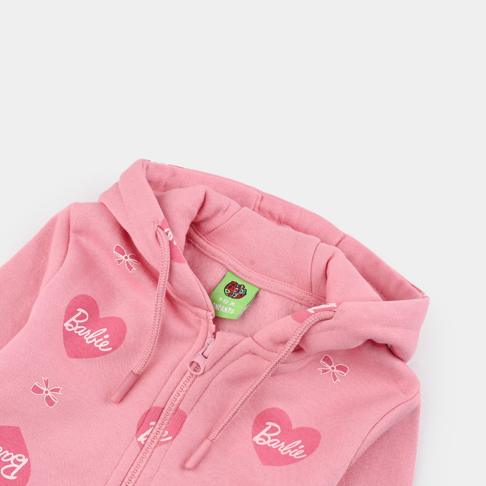 Infant Girls Fleece Jacket-Candy Pink