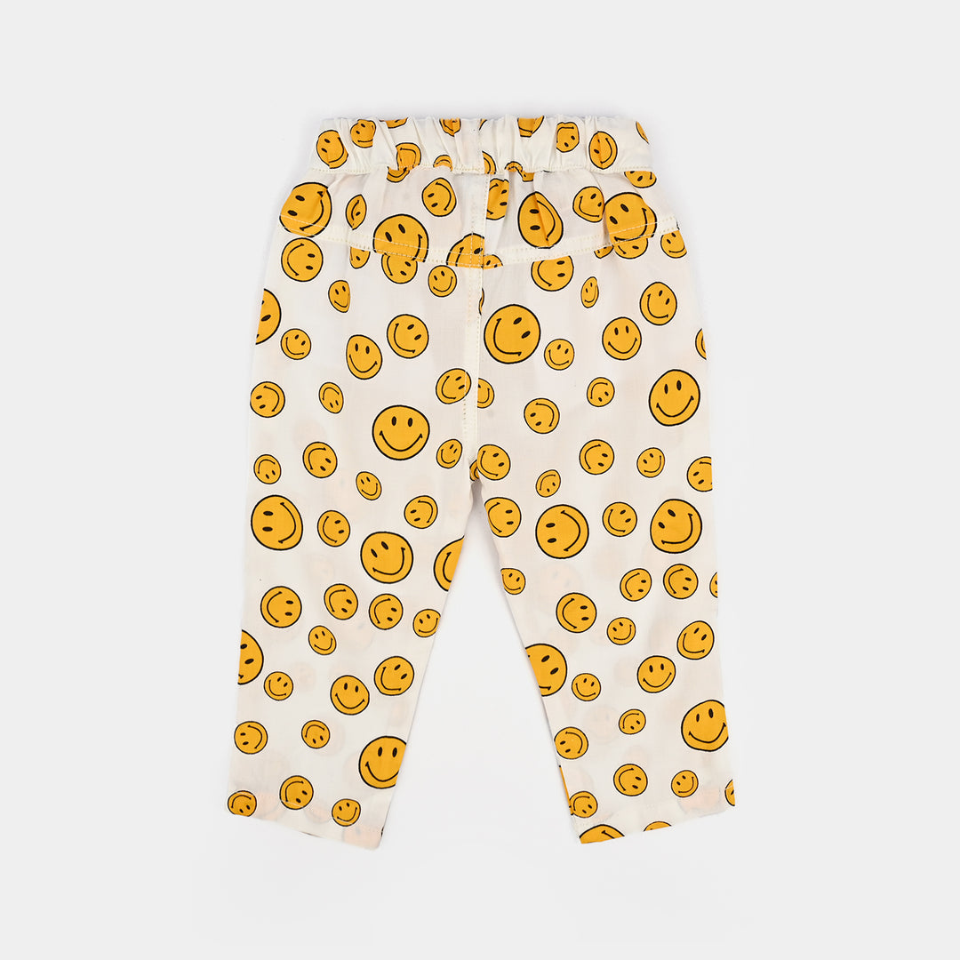 Infant Boys Cotton Poplin Suit-Smile - Off White
